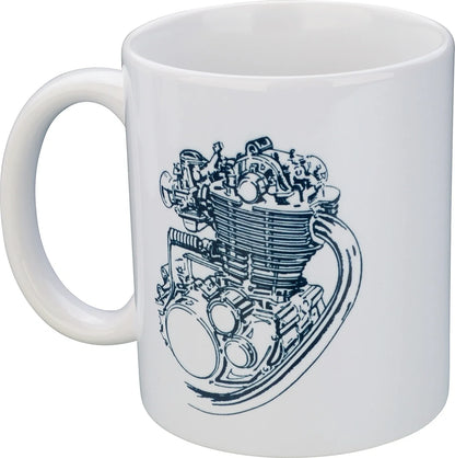 Porcelain Coffee/Tea Mug '500cc' - with Stylized SR/XT500 Engine SR400 SR500 XT500 TT500 Universal