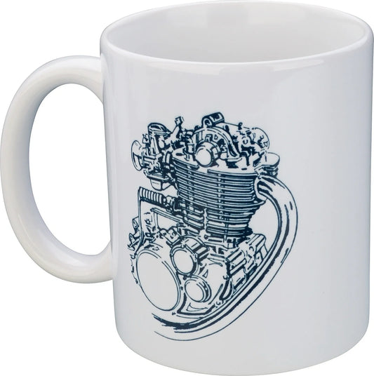Porcelain Coffee/Tea Mug '500cc' - with Stylized SR/XT500 Engine SR400 SR500 XT500 TT500 Universal