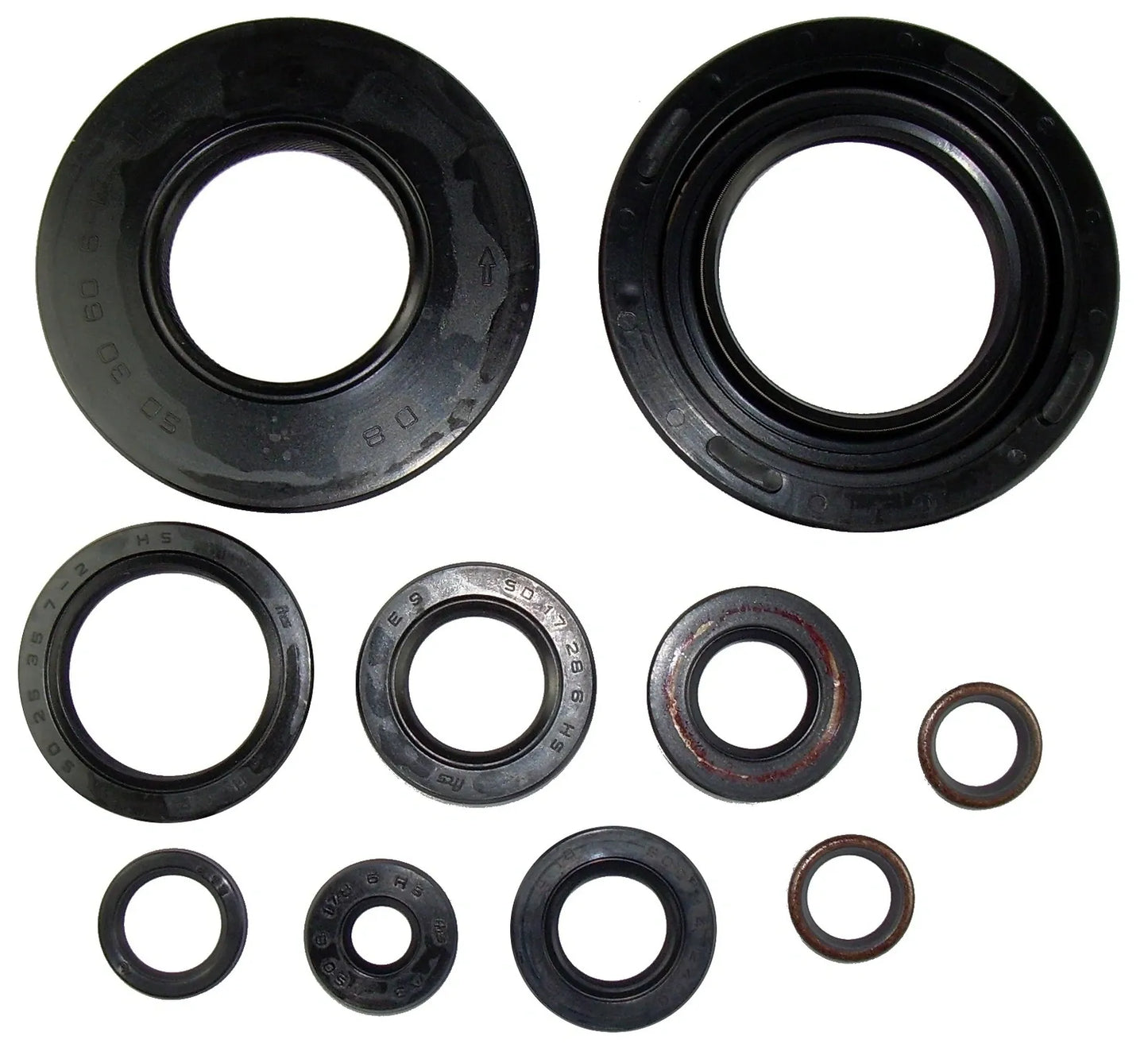 Engine Shaft Seals - Complete 10 pcs Kit - SR500