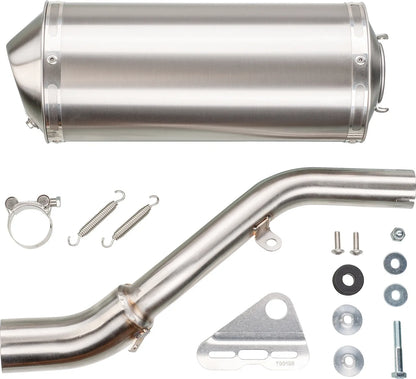 Stainless Steel Silencer Kit - Oval - with dB Killer - XT500 TT500
