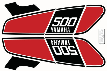 Fuel Tank Decal Set - 1976 - Black Red - XT500 TT500