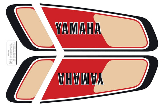 Fuel Tank Decal Set - 1977 - Red Beige Black - XT500