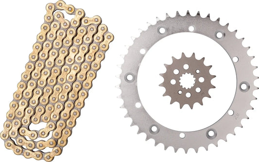 DID Gold X-Ring Chain and Sprocket Kit - 520VX3 - 100 Links (closed) - XT500