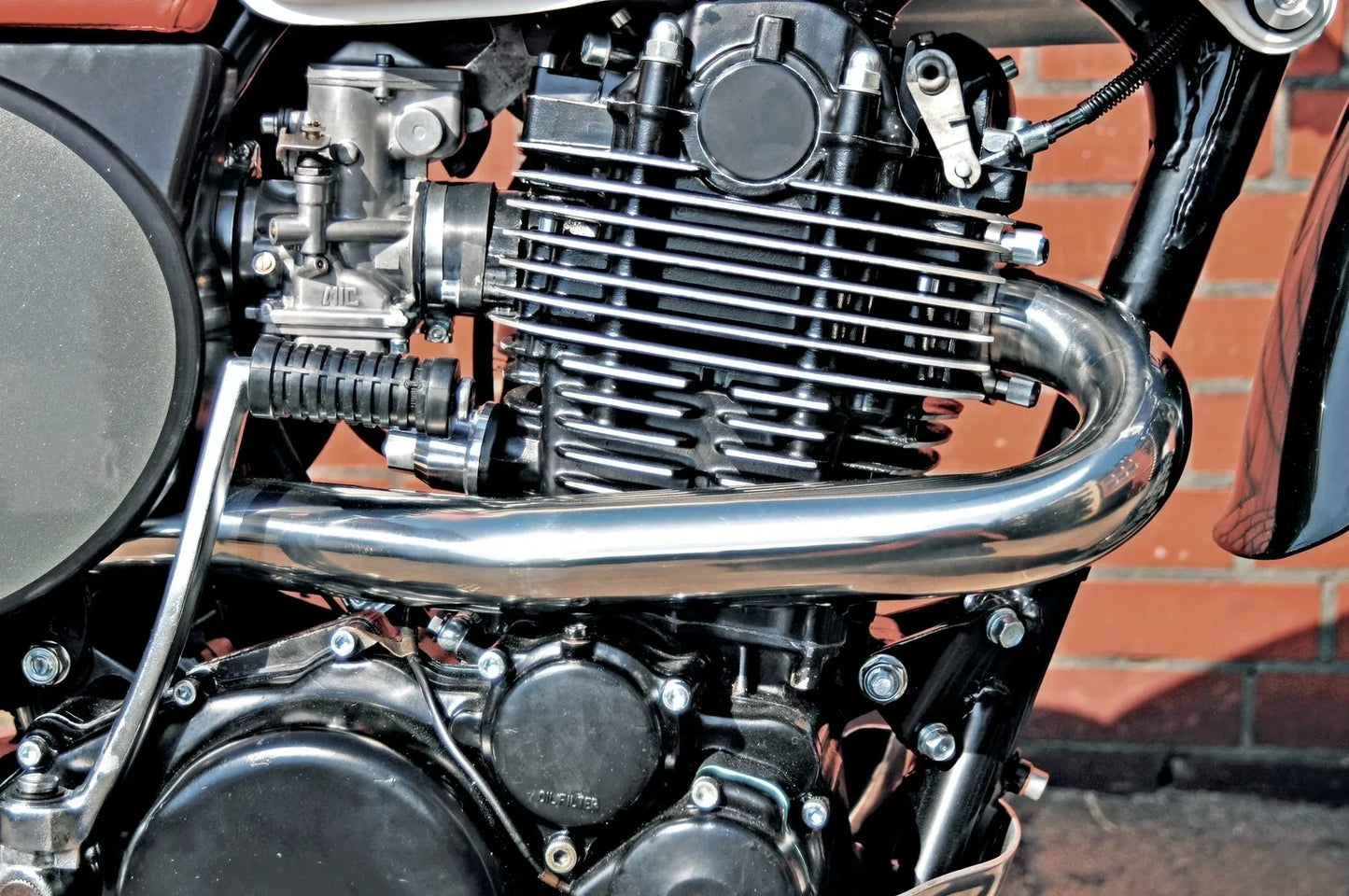Big Bore Header Pipe - 41.5mm - Stainless Steel Polished Finish - XT500 TT500