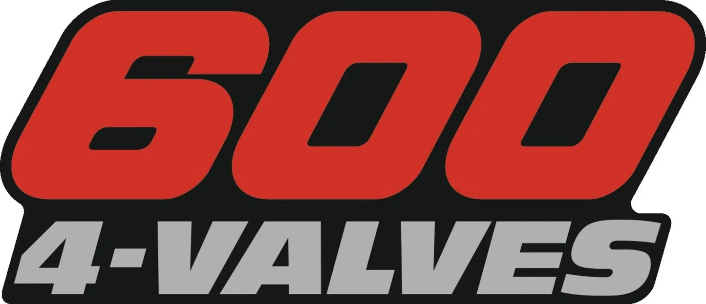 Side Cover Decal - '600 4-Valves' - Red/Silver-Gray with Black Background - XT600