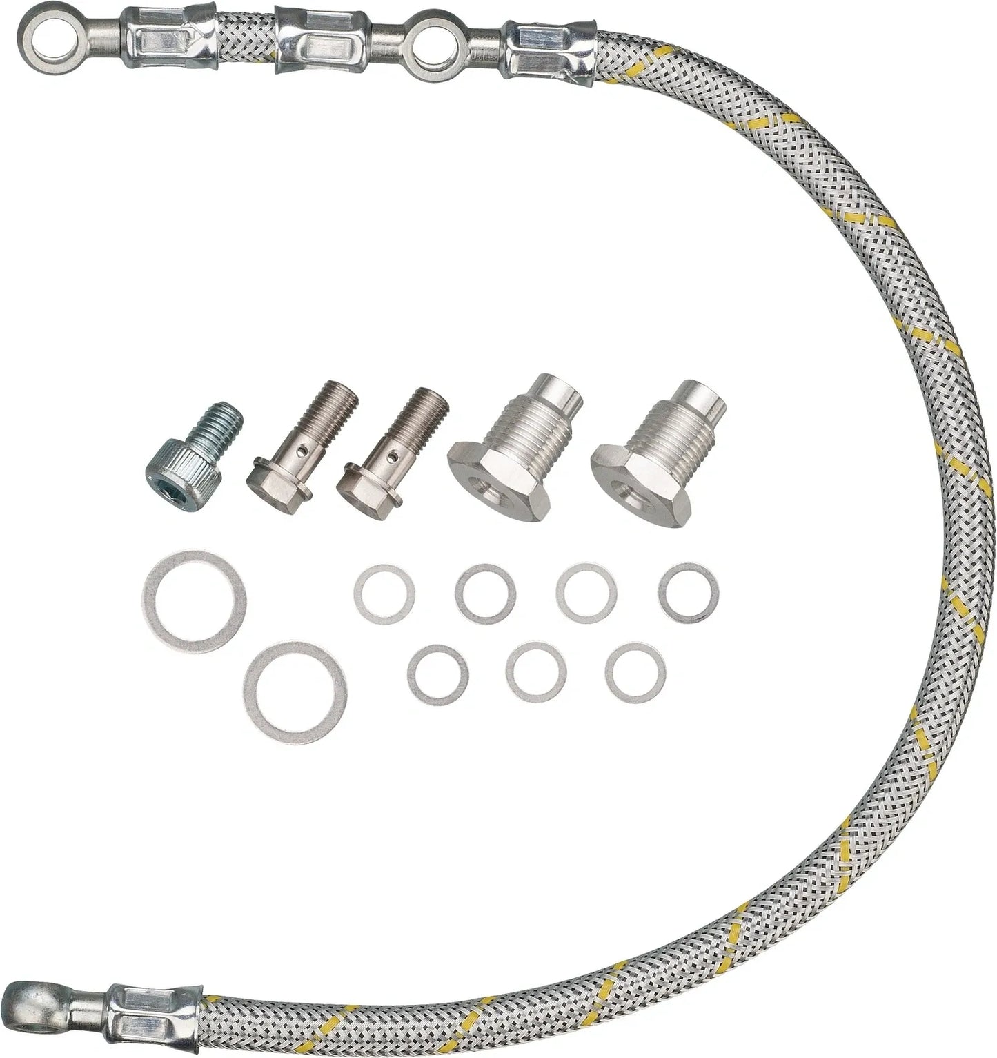 RaceLine Twin Feed Oil Line Kit - Silver - XT500 TT500 SR500 SR400