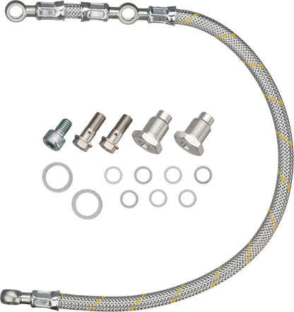 RaceLine Twin Feed Oil Line Kit - Silver - XT500 TT500 SR500 SR400