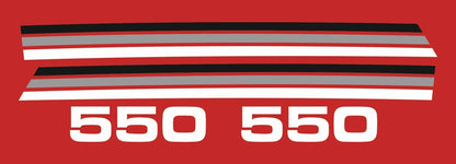 Decal Set - for Side Covers - White/Silver/Black, 1 Pair RH + LH, 4 Pieces - XT550