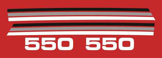 Decal Set - for Side Covers - White/Silver/Black, 1 Pair RH + LH, 4 Pieces - XT550