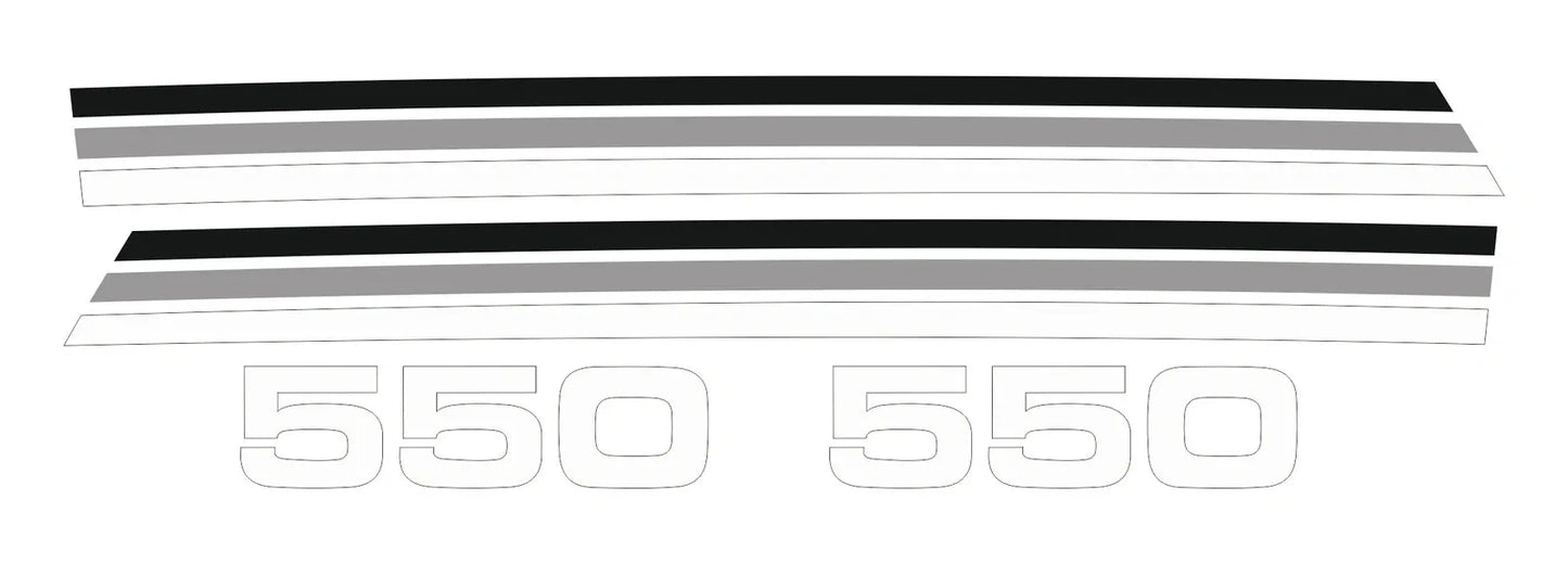 Decal Set - for Side Covers - White/Silver/Black, 1 Pair RH + LH, 4 Pieces - XT550