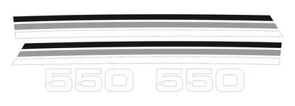 Decal Set - for Side Covers - White/Silver/Black, 1 Pair RH + LH, 4 Pieces - XT550