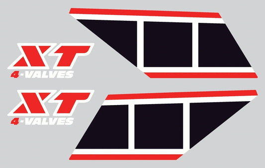 Fuel Tank Decal Set - Red/Black, 4 pieces Complete RH + LH - XT600