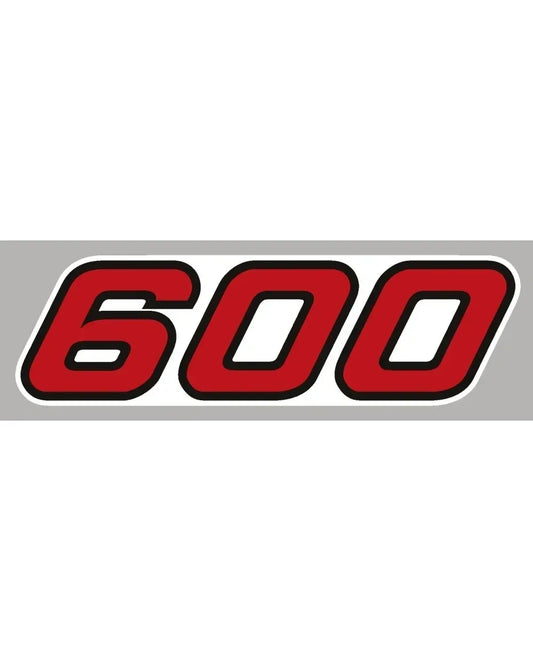 *NEW ITEM* Side Cover Decal - with Lettering '600' - Red/White/Black, White Background - XT600