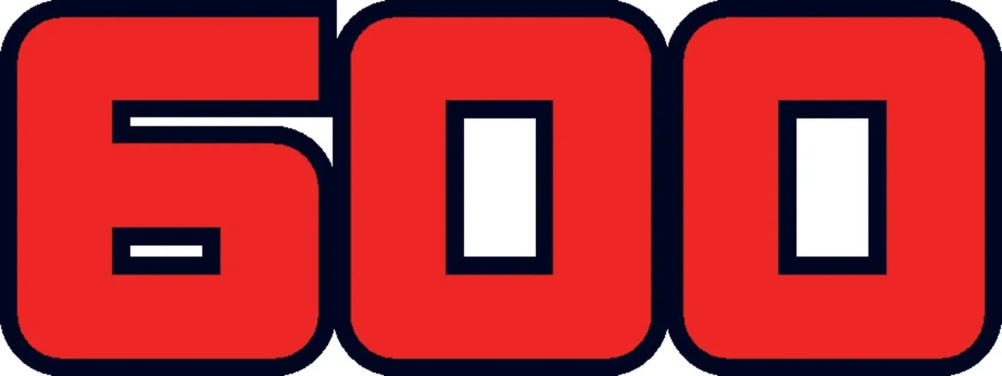 Side Cover Decal - Lettering '600', Red/Black, White background - XT600 -'86