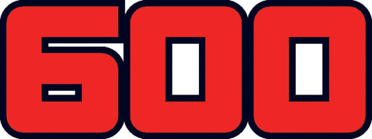 Side Cover Decal - Lettering '600', Red/Black, White background - XT600 -'86