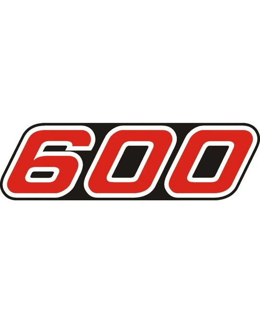 *NEW ITEM* Side Cover Decal - with Lettering '600' - Red/White, Black background - XT600 -'86
