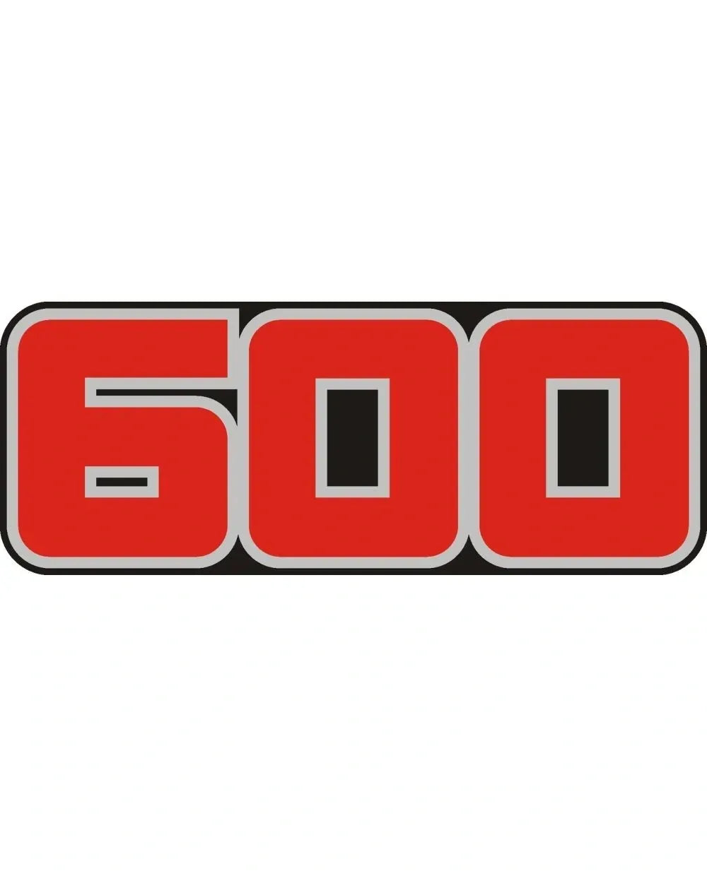 *NEW ITEM* Side Cover Decal - 600 - Red/Silver, Black background - XT600-'86