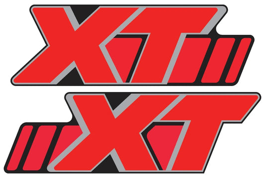 Fuel Tank Decal Set - Red/Silver-Gray/Black - Right + Left Side - XT600 '87-'89