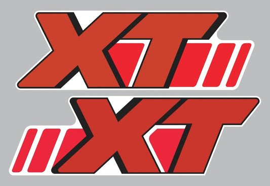 Fuel Tank Decal Set -Red/Black/Red - Right + Left Side - XT600 '87-'89