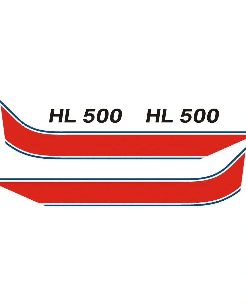 HL500 Side Cover Decal Set - Red/Blue, 1 Pair Left and Right - HL500 TT500 XT500