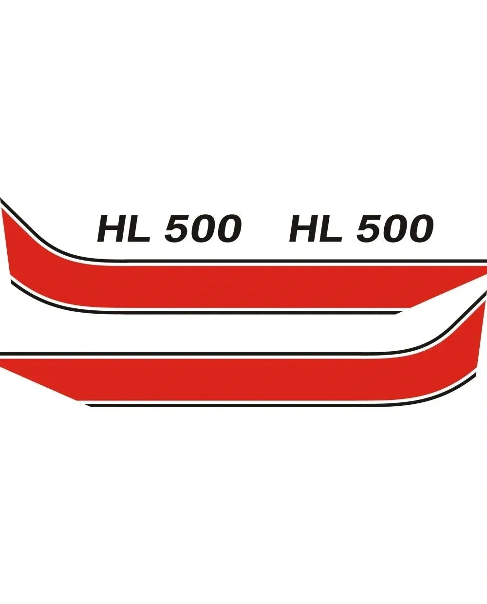 HL500 Side Cover Decal Set - Red/Black - 1 Pair Left and Right - HL500 TT500 XT500