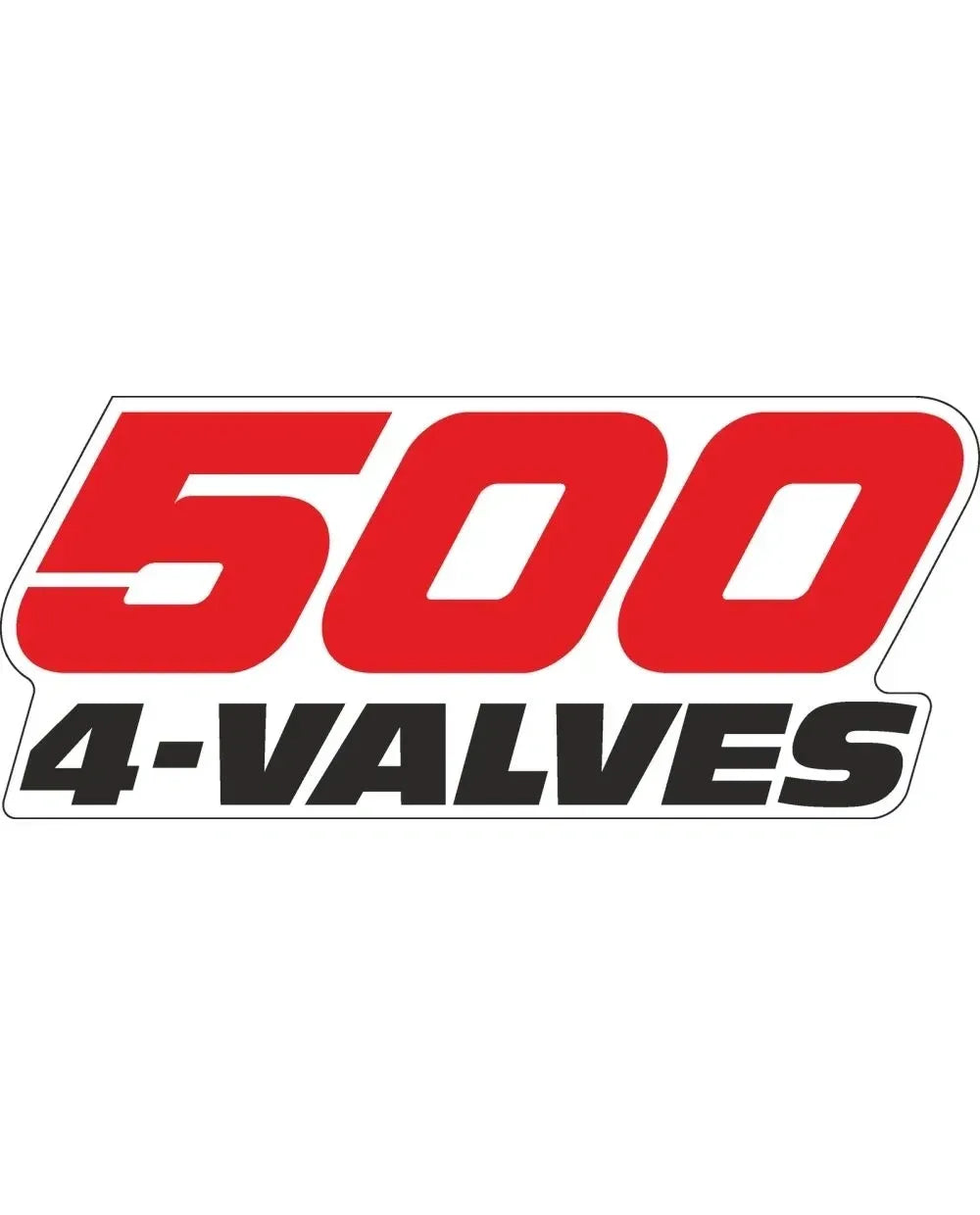 *NEW ITEM* Side Cover Decal, Lettering '500 4-Valves', Red/Black with White Background - XT600'87-'89