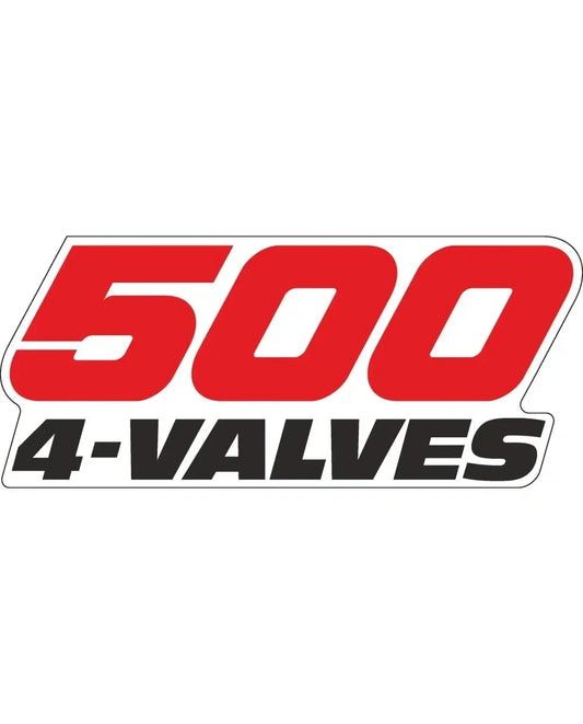*NEW ITEM* Side Cover Decal, Lettering '500 4-Valves', Red/Black with White Background - XT600'87-'89