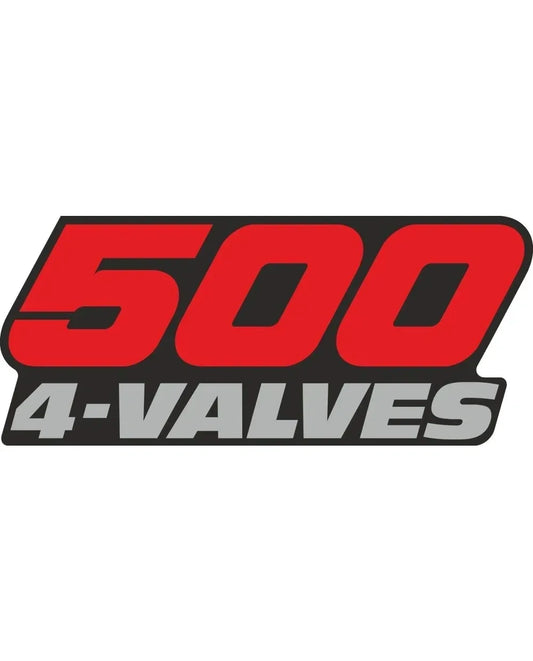 *NEW ITEM* Side Cover Decal, Lettering '500 4-Valves', Red/Silver-Gray with Black Background - XT600'87-'89