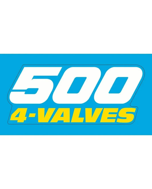 *NEW ITEM* Side Cover Decal, Lettering '500 4-Valves', White/Yellow with Transparent Background - XT600'87-'89