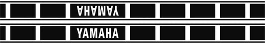 Fuel Tank Decal 'Classic' (Straight) - Black on Transparent Background - L/R Set - Universal YAMAHA