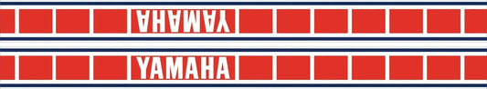 YAMAHA Vintage Race Fuel Tank Decal Set - Complete (RH/LH) Red/Blue on White - Various YAMAHA