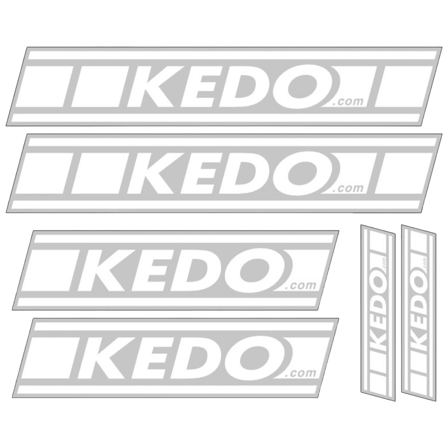 KEDO Sponsor Sticker Set - 6 Pieces, White (Clear/Transparent Background) - Universal