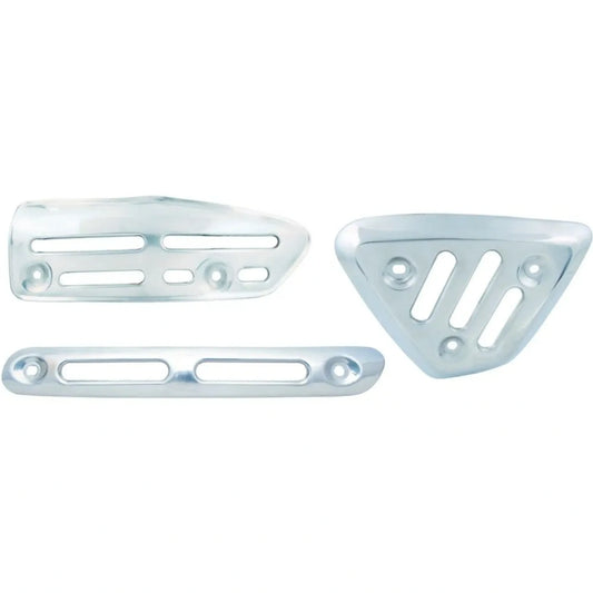 *NEW ITEM* Heat Shield Set - for Header Pipe/Silencer/Expansion Chamber - Stainless Steel, Polished - XT500