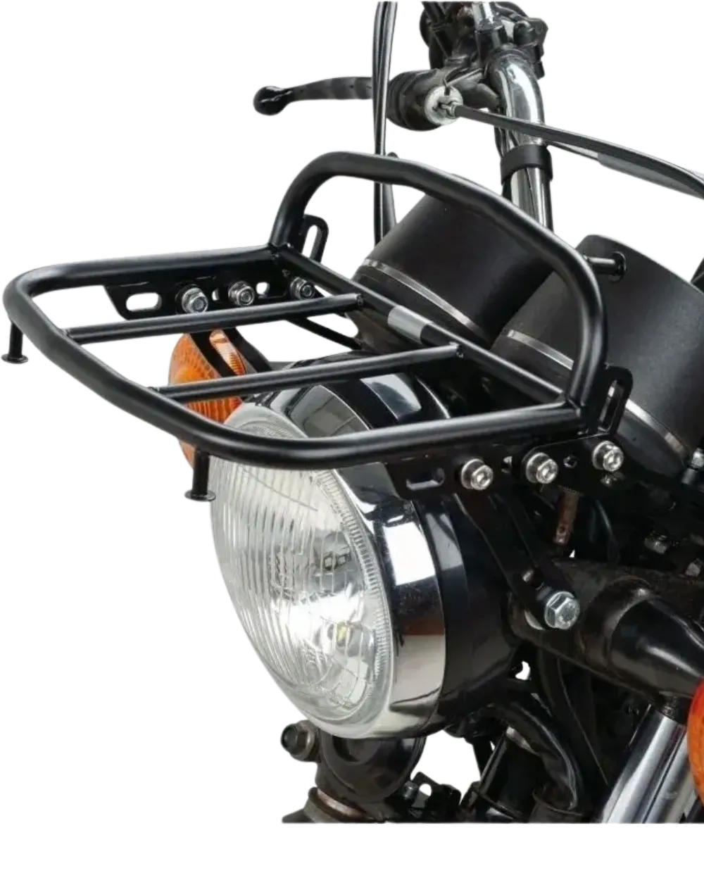 Front Luggage Rack - Black Stainless Steel - with Brackets and Mounting Material - XT250