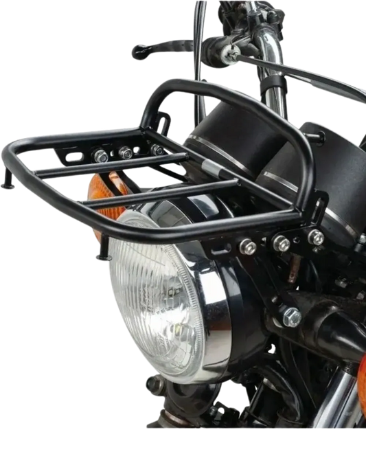Front Luggage Rack - Black Stainless Steel - with Brackets and Mounting Material - XT250