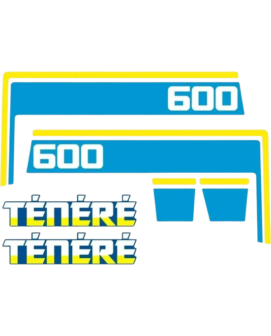 Fuel Tank Decal Set - Blue/Yellow/White, 6-pieces for LH/RH - XT600Z