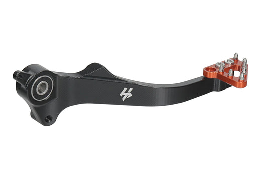HLP MOTO - Rear Brake Lever - CNC Anodized Aluminum - Black/Orange - GASGAS ES700 SM700 Husqvarna Supermoto 701 Enduro 701