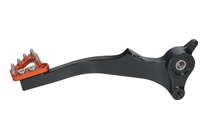 HLP MOTO - Rear Brake Lever - CNC Anodized Aluminum - Black/Orange - GASGAS ES700 SM700 Husqvarna Supermoto 701 Enduro 701