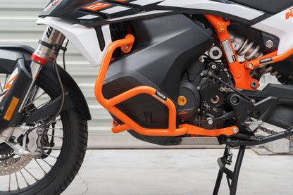 Yakk EXP - Crash Bar - Lower - Orange - KTM 790 Adventure (19-22), KTM 890 Adventure (21-22)