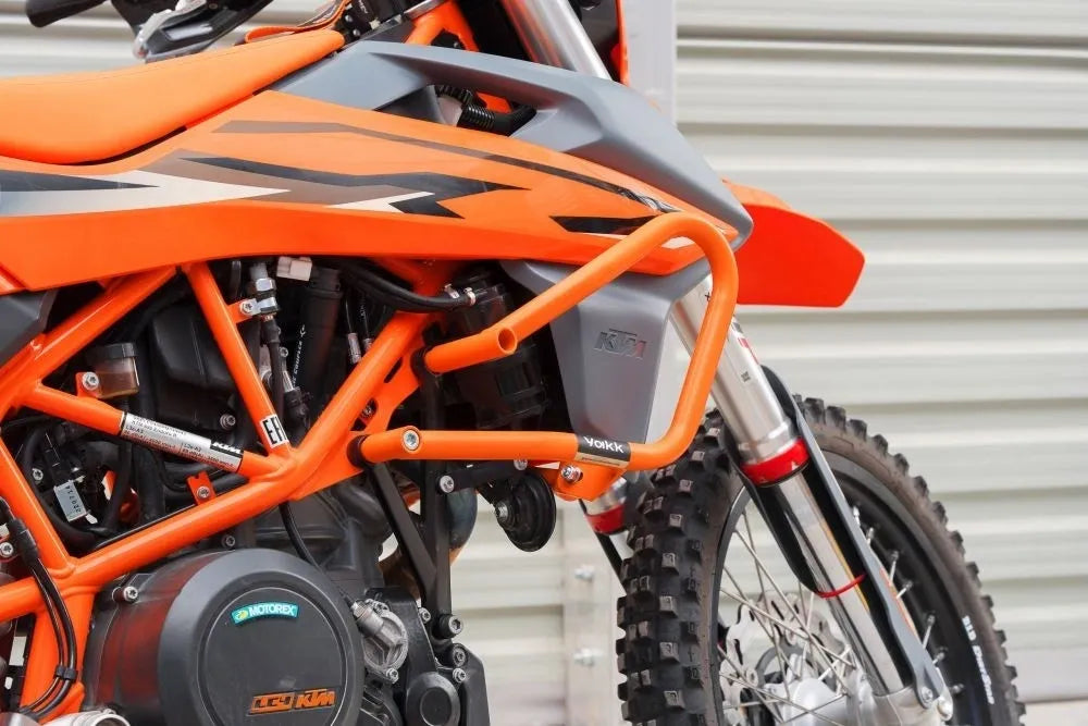 Yakk EXP - Crash Bar - Orange - Husqvarna 701 Enduro/Supermoto (16-25), KTM 690 (19-25), Gas Gas 700 ES/SM (22-25)
