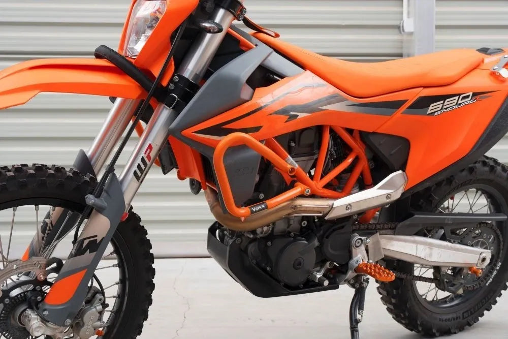 Yakk EXP - Crash Bar - Orange - Husqvarna 701 Enduro/Supermoto (16-25), KTM 690 (19-25), Gas Gas 700 ES/SM (22-25)
