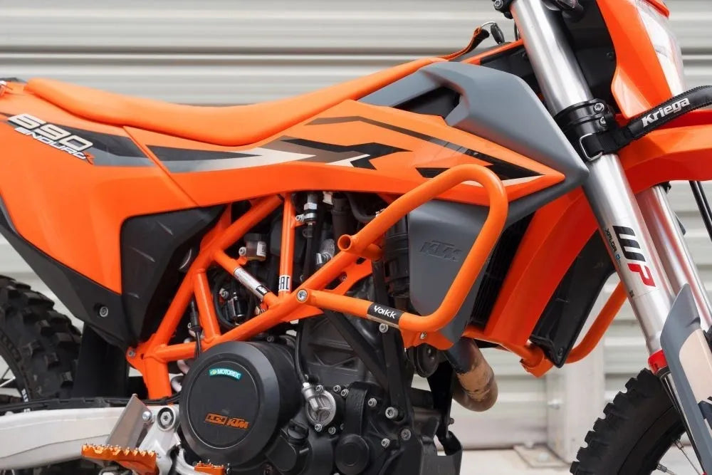 Yakk EXP - Crash Bar - Orange - Husqvarna 701 Enduro/Supermoto (16-25), KTM 690 (19-25), Gas Gas 700 ES/SM (22-25)