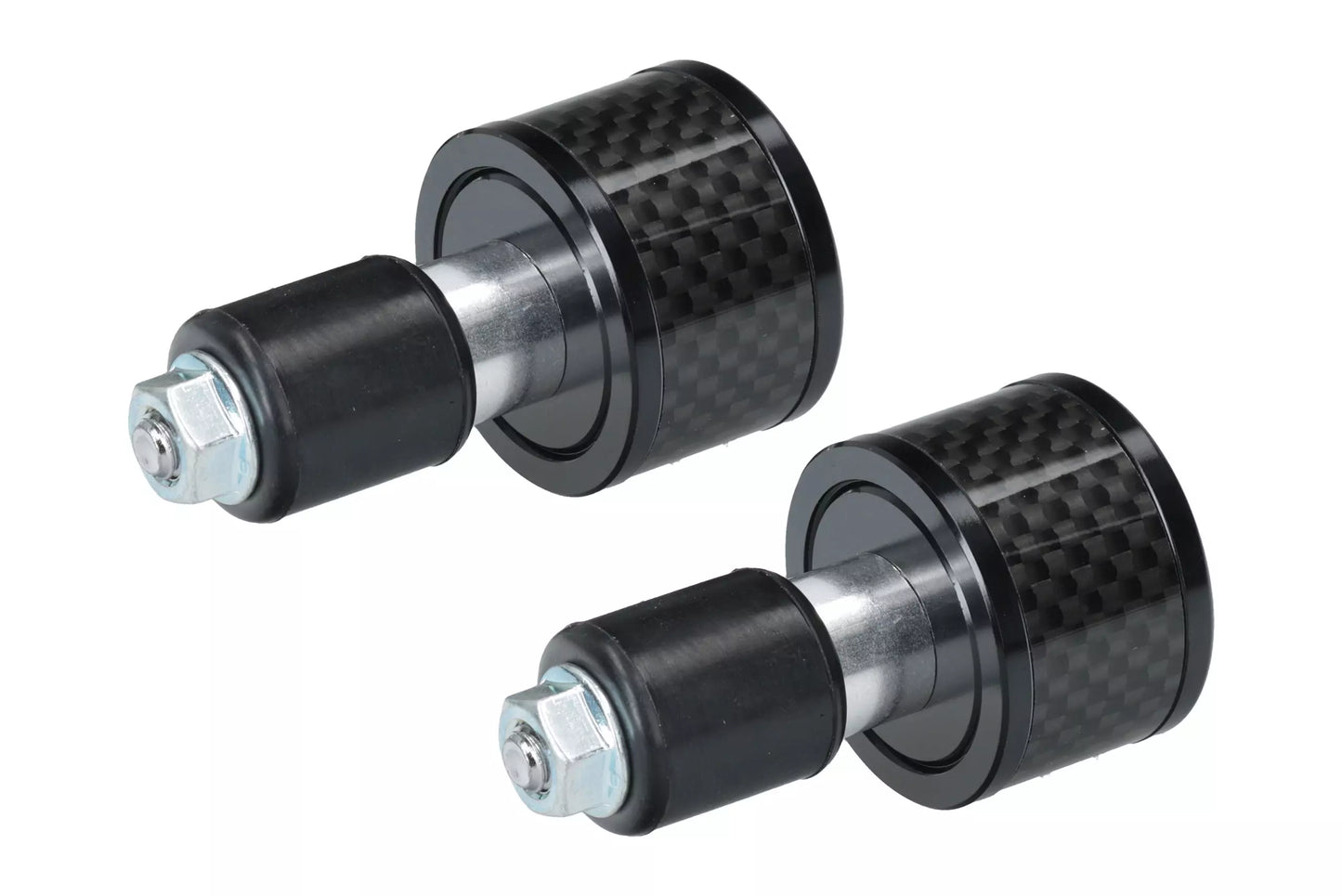 HLP MOTO - Black Aluminum/Carbon Fiber - Handlebar End Weights - Universal