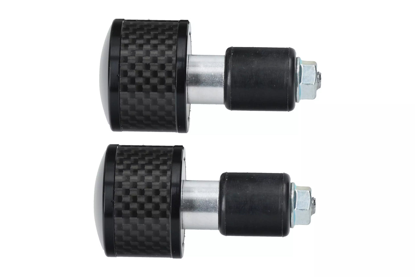 HLP MOTO - Black Aluminum/Carbon Fiber - Handlebar End Weights - Universal