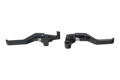 HLP MOTO - Short Brake and Clutch Lever Set - CNC Anodized Aluminum - Black - MT-07 700 MT-09 850 XSR 700 XTZ 700 Tenere T7
