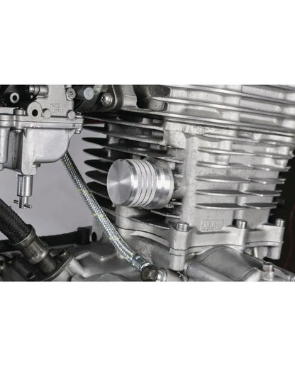 Aluminum Timing Chain Tensioner Cap - 'Knurled' CNC Milled - SR500 SR400 TT500 XT500