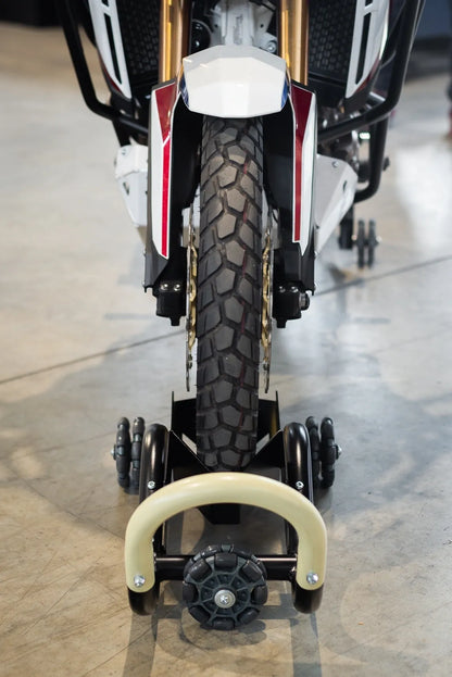 Yakk EXP 'AXEL' - Premium Motorcycle Front Stand - Multi Wheel/Omni Wheel Stand - Holder - Universal