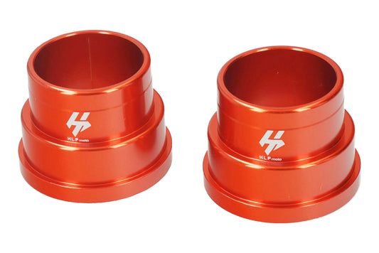 HLP MOTO - Front Wheel Spacers - Set - CNC Anodized Aluminum - Orange - Various Husaberg Husqvarna KTM